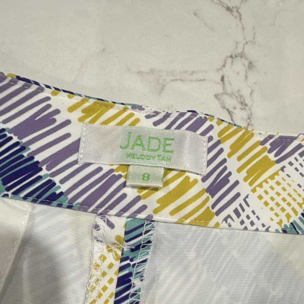 Jade Women's Plaid Chino Shorts Size 8 Multicolor Flat Front Button Closure - Picture 4 of 5
